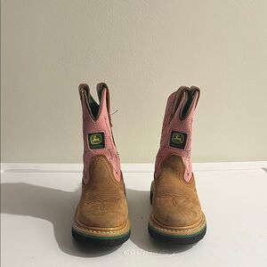 John Deere Pink and Tan Boots